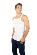 3 Packs AC Basics Men's G-unit Style Cotton Tank Tops Square Cut Muscle Rib A-Shirts