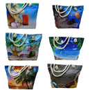 2 Pack Women's Colorful Canvas Tote Beach Bag With Double Rope Handle - Random 2 Pack