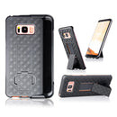 Encust Shell Holster Slim Black Case for Samsung Galaxy S7 & S8 Phone with Kick-Stand & Belt Clip Holster (AT&T, Verizon, T-Mobile, Sprint)