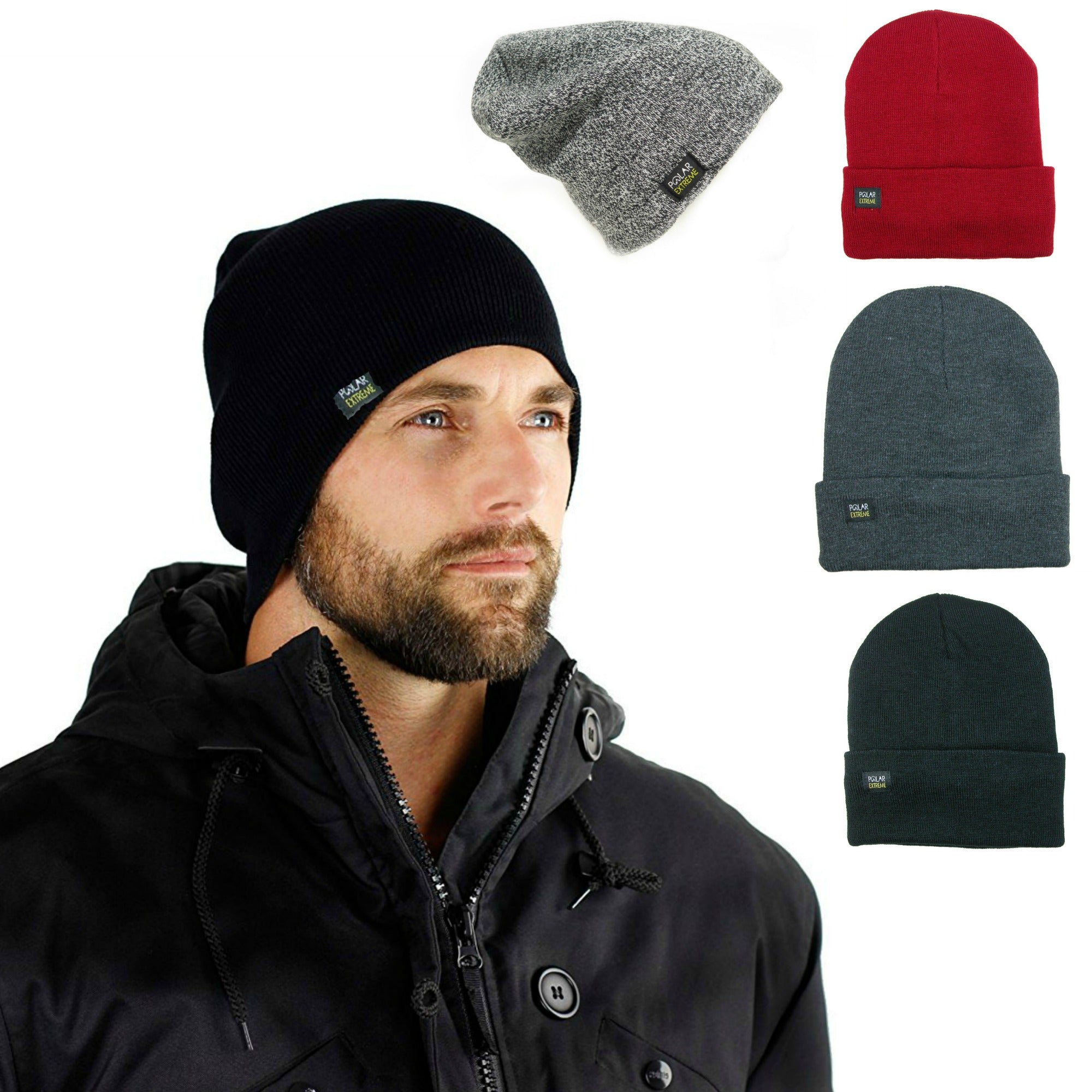 Polar Extreme Men's Insulated Faux Fur Lined Pull Beanie Cap