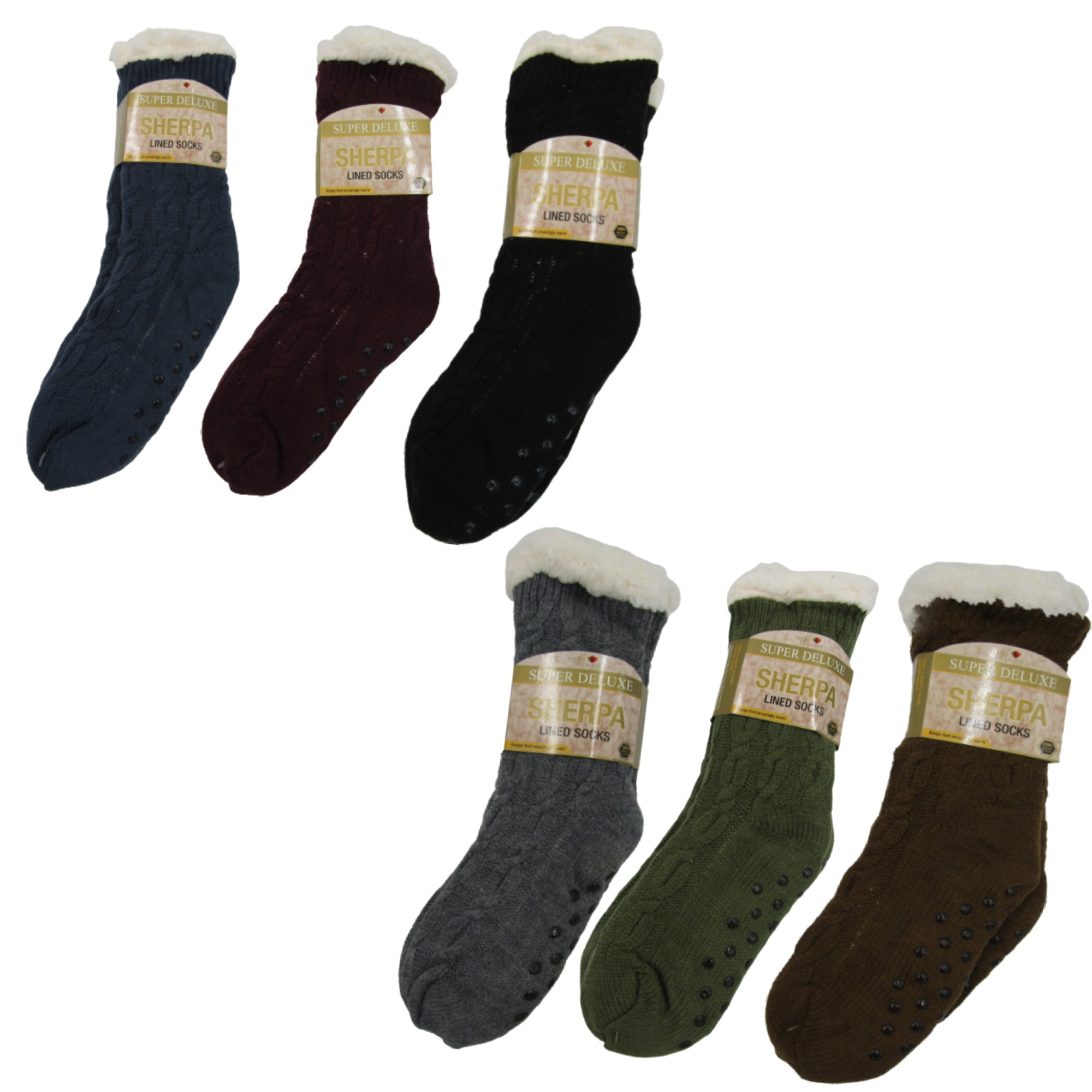 Tough Land Slipper Socks for Women with Grippers Non Slip, Sherpa Lined  Slipper Socks at  Women's Clothing store