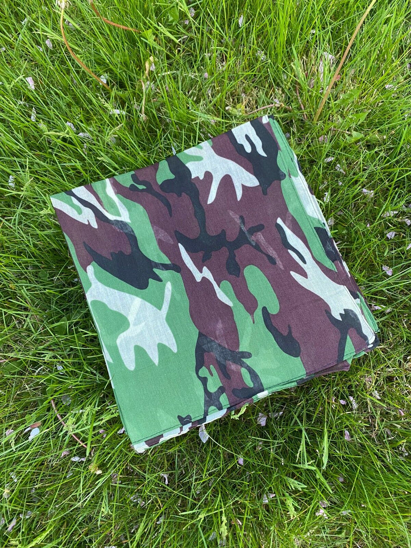 4-12 Pack camouflage Double Sided Bandana 100% COTTON Handkerchief Head Wrap