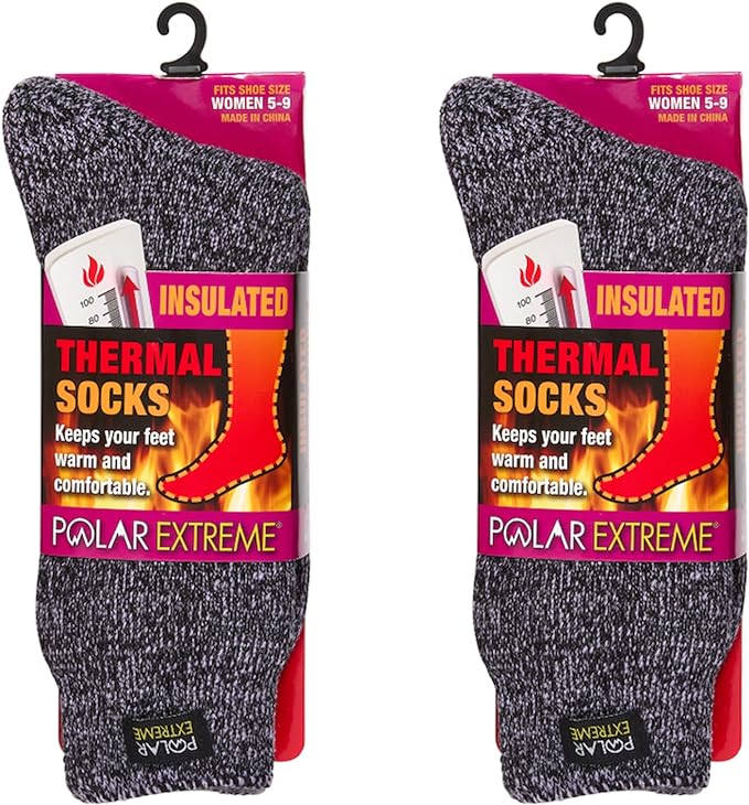 2-Pack Polar Extreme Thermal Extra Heavy Acrylic Winter Marled Socks