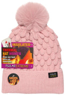 Polar Extreme Women’s Winter Hats 2-Pack – Random Colors, Soft Thermal Knit Beanies with Pom Pom, One Size Fits Most