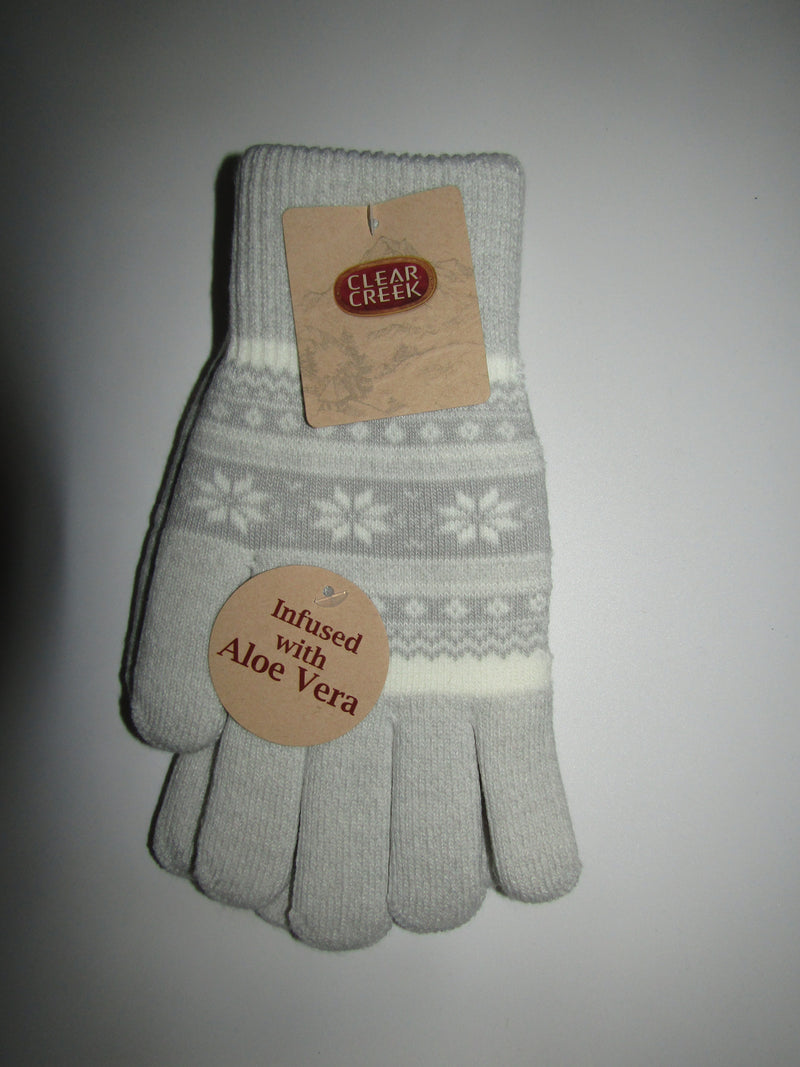 Clear Creek Women 2-Pack Aloe Vera Infused Winter Gloves – Random Colors, Soft & Cozy, One Size Fits Most
