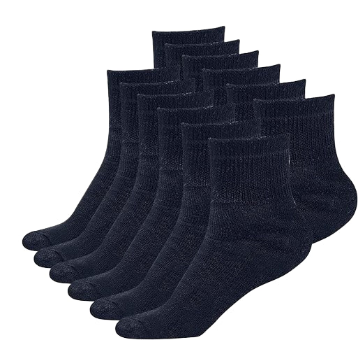 Big And Tall Men's 6-12 Pairs of Health Support Diabetic Ankle Circulatory Socks, Non-binding & Loose Fit(13-15) (12Pack, Navy)
