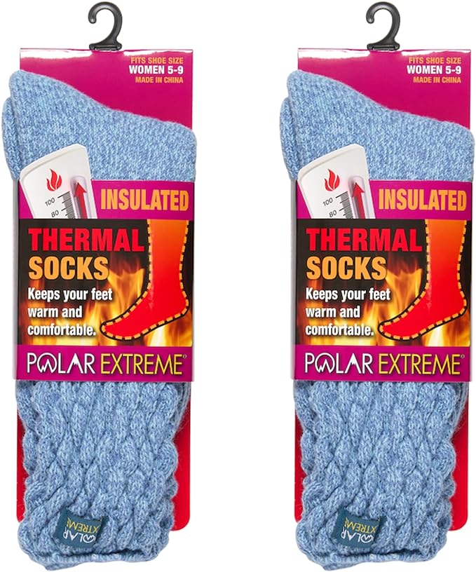 2-Pack Polar Extreme Thermal Extra Heavy Acrylic Winter Marled Socks