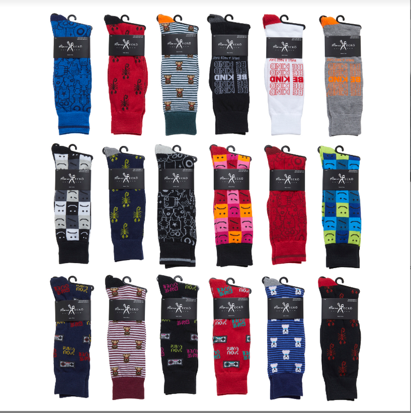 6-12 Packs Marc Ecko Men's Patterned Design Dress Casual Socks-Assorted Colors
