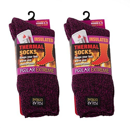 2 Pack Polar Extreme Women's Moisture Wicking Thermal Socks