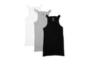 3 Packs AC Basics Men's G-unit Style Cotton Tank Tops Square Cut Muscle Rib A-Shirts