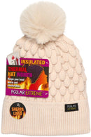 Polar Extreme Women’s Winter Hats 2-Pack – Random Colors, Soft Thermal Knit Beanies with Pom Pom, One Size Fits Most