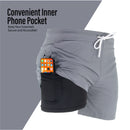 AC Basics Men's Swim Trunks Swim Shorts Quick Dry 5 inch Inseam Beach Shorts with Compression Liner and Zipper Pocket