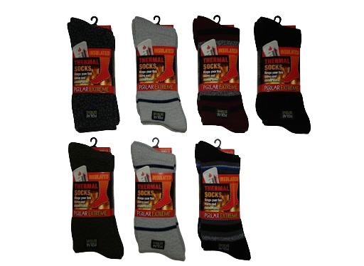 Polar Extreme 2 Pack Men’s & Women’s Thermal Socks – Ultra Warm, Brushed Lining, Assorted Colors