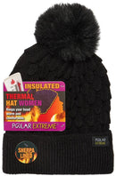 Polar Extreme Women’s Winter Hats 2-Pack – Random Colors, Soft Thermal Knit Beanies with Pom Pom, One Size Fits Most