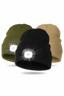 Clear Creek 2-Pack Men’s Winter Hats with LED Light – Random Colors, Warm Knit Beanies, One Size Fits Most