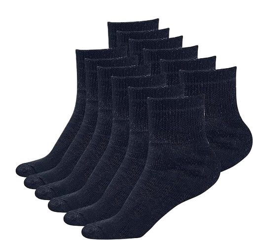 Men's 3-12 Pairs of Health Support Diabetic Ankle Circulatory Socks, Non-binding & Loose Fit