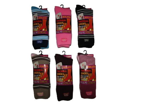Polar Extreme 2 Pack Men’s & Women’s Thermal Socks – Ultra Warm, Brushed Lining, Assorted Colors