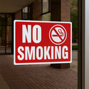 8 X 12 Inches No-Smoking Sign Plastic Coated Self-Adhesive Window Peel Sticker with A Space to Hand Write- 4Pack