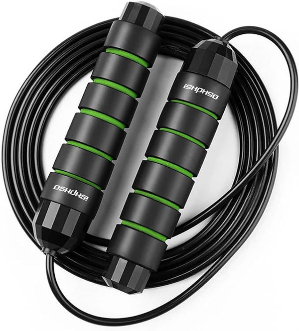 Adjustable Jump Rope for Workout, Fitness Jump Rope for Men Women and Kids, Speed Jumping Rope for Exercise (Green)