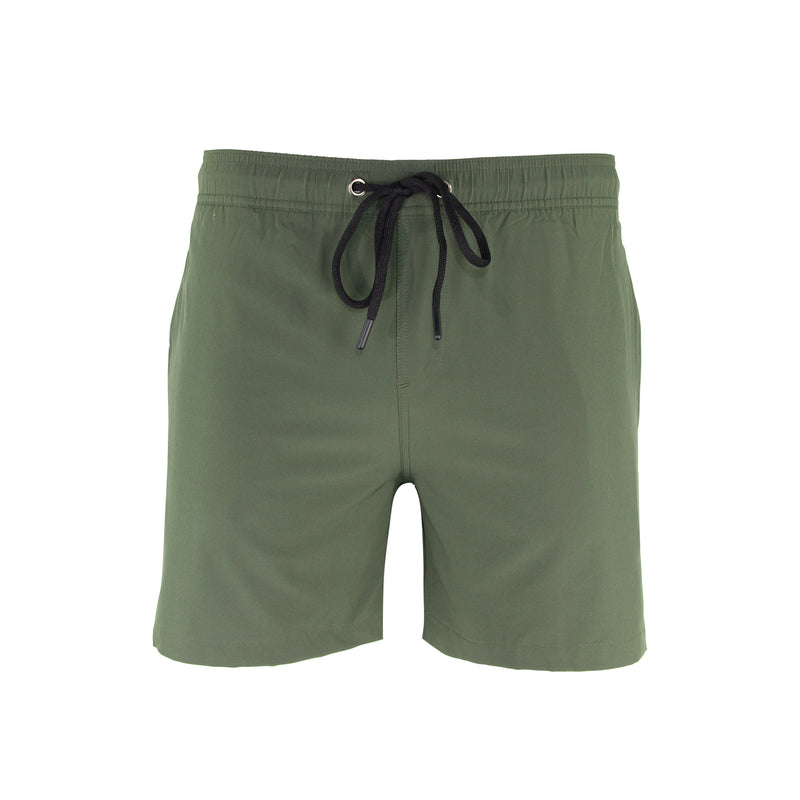 AC Basics Men's Swim Trunks Swim Shorts Quick Dry 5 inch Inseam Beach Shorts with Compression Liner and Zipper Pocket