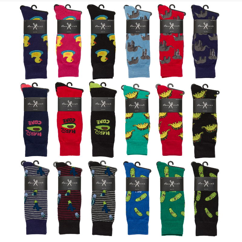 6-12 Packs Marc Ecko Men's Patterned Design Dress Casual Socks-Assorted Colors