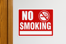 8 X 12 Inches No-Smoking Sign Plastic Coated Self-Adhesive Window Peel Sticker with A Space to Hand Write- 4Pack