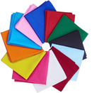 1 Dozen (12) Solid Colors 100% Cotton Bandana Handkerchiefs Multifunction Headbands-Assorted Colors