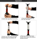 Vacuum Wine Saver Set, Pump Preserver with 4 Vacuum Wine Stoppers for Red / White / Beer Wine, Stainless Steel, Keep Wine Fresh and Flavorful