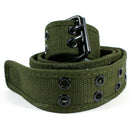 ANNA CAVALARY 100% Cotton Canvas Belt Double Hole For Men Women Buckle Jean