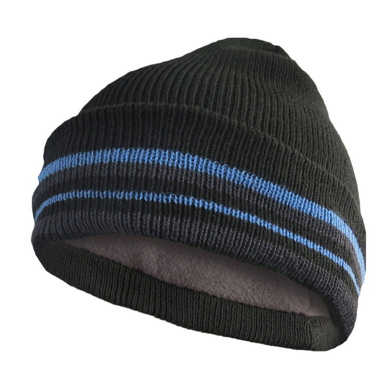 2 Pack Mens Thermal Cuffed Beanie Winter Fleece Lined Folded Hat Cap (random)