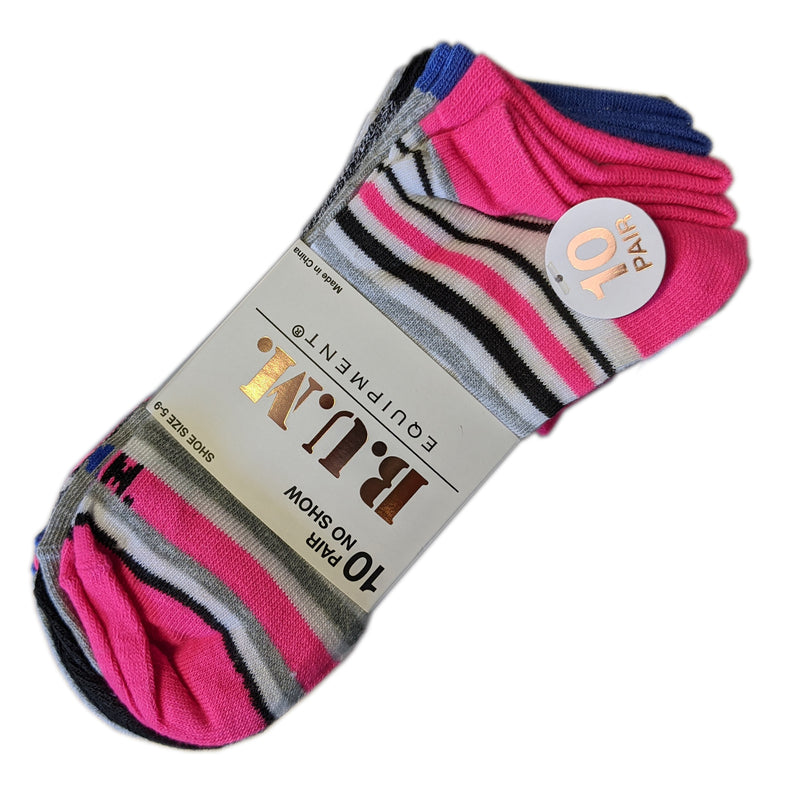 B.U.M Women's 20 Pairs of Colorful & Comfortable Lightweight Breathable Low Cut/No Show Socks