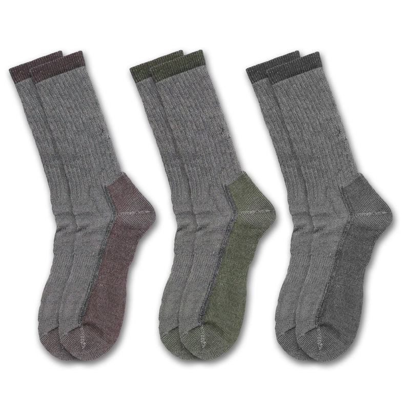 Clear Creek Men's Merino Wool Medium Weight Thermal Lined Boot Socks, 3 Pairs