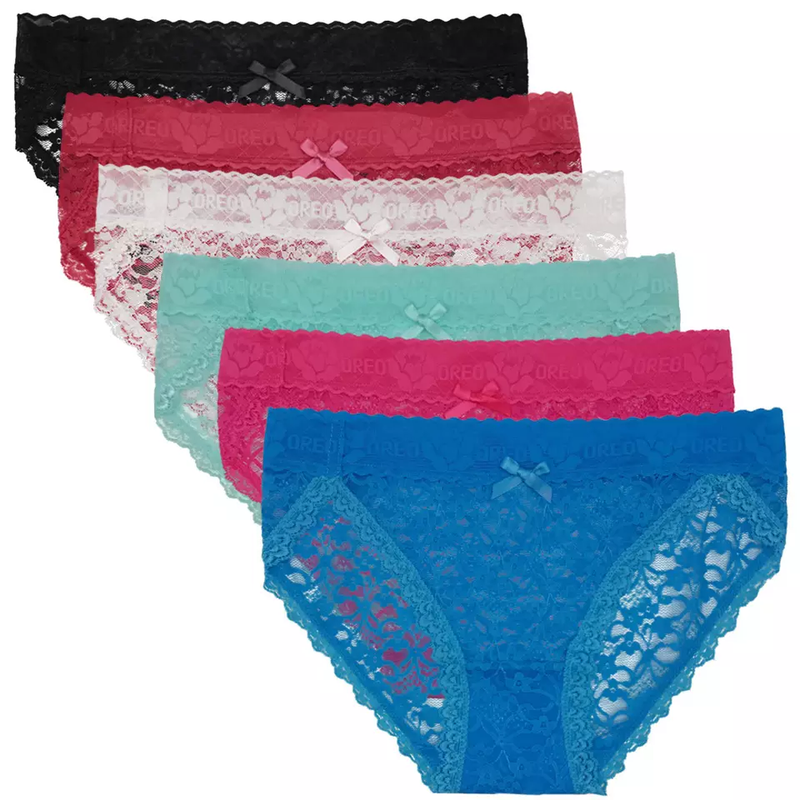 Secret Treasures Women's Lace Bikini Panties, 6-Pack 