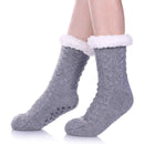 Women's Winter Super Soft Warm Cozy Fuzzy Fleece-lined Anti slip Grippers Slipper Socks