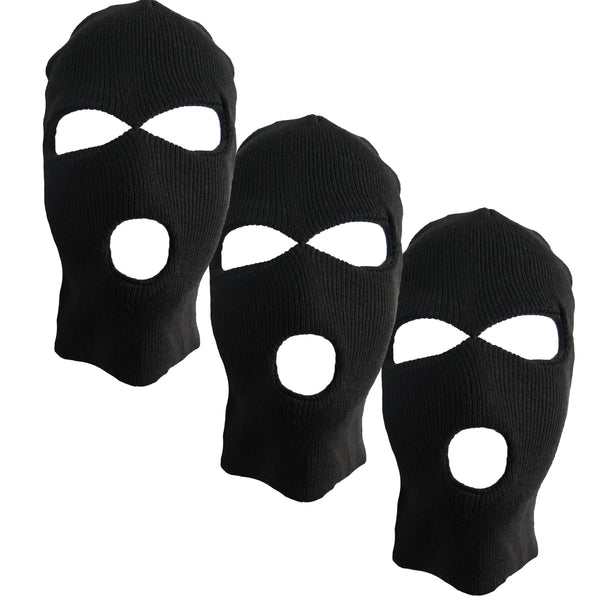 Adult Winter Balaclava Warm Knit Full Face Mask for Outdoor Sports 3-Hole Ski Mask