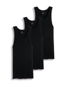 Value Packs of Men's Big And Tall Black & White Ribbed 100% Cotton Tank Top A Shirts Undershirt