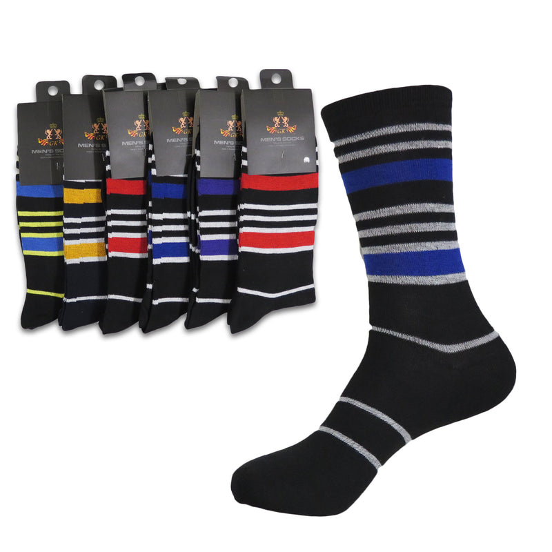 Men's Patterned Cotton Dress Casual Socks (6 Pairs)