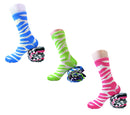(12 Pairs) Women's Fun & Colorful Two Tone Zebra Stripe Cotton Casual Crew Socks