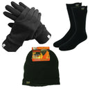 Men's Winter Hat Touch Screen Gloves & Sock Set Warm Fleece Lined Thick Beanie With Fur Gloves And Heat Socks