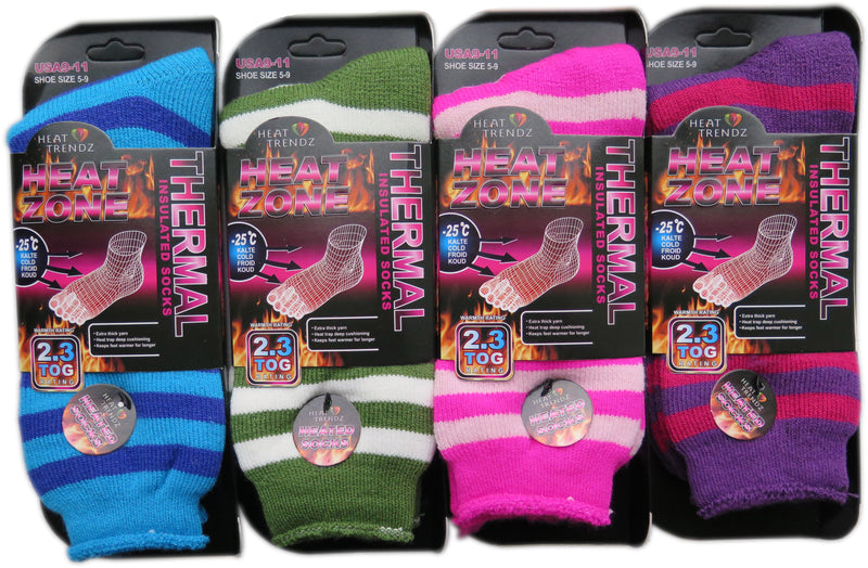 Sole Trends 4-Pack Women's Insulated Thermal Heat Zone Extra Thick Yarn 2.3 TOG Rated Socks