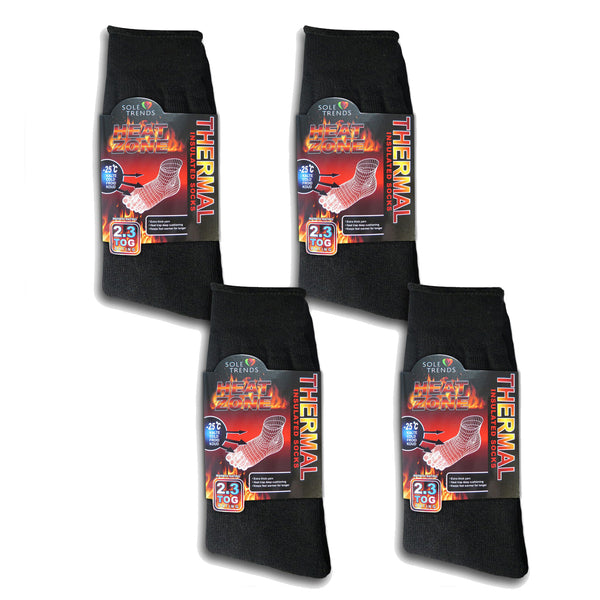 Sole Trends 4-Pack Men's Insulated Thermal Heat Zone Extra Thick Yarn 2.3 TOG Rated Socks