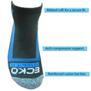ECKO UNLTD Mens 6-Pack Performance Comfort No Show Arch Compression Cushion Athletic Socks