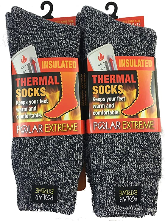 Polar Extreme Insulated Thermal Socks with Fleece Lining Pack of 2 light blue