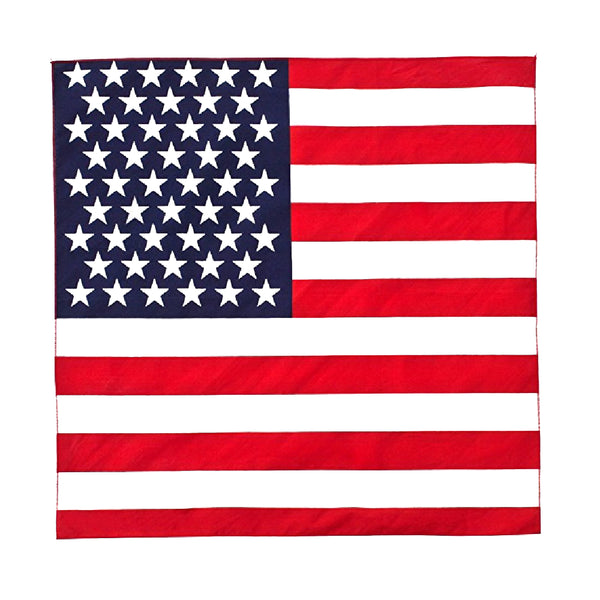 4-12 Pack American Flag Double Sided Bandana 100% COTTON Handkerchief Head Wrap