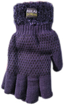 Polar Extreme Women's Furry Insulated Thermal Heavy Cable Knit Winter Gloves