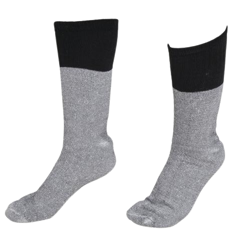 6-12 Pairs Men Boot Crew Thermal Socks Black/Grey- Size 10-15
