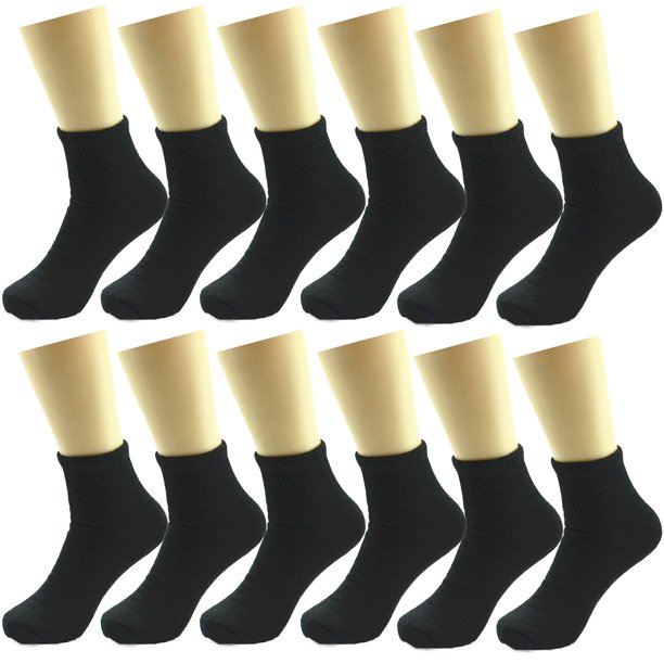 Big And Tall Men's 6-12 Pairs of Health Support Diabetic Ankle Circulatory Socks, Non-binding & Loose Fit(13-15)