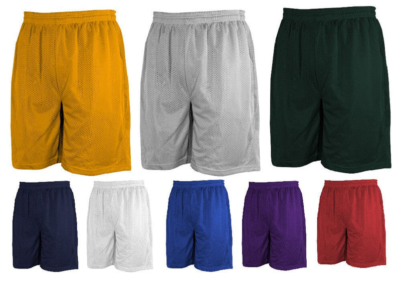 3 Pack Men's Mesh Plain Basketball Shorts With 2 Pockets Pockets Gym Activewear Assorted Colors