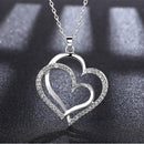 Infinity Women's Love Heart Necklace Round Diamond jewelry 18" , 18K Gold Plated, Silver Plated, silver gold