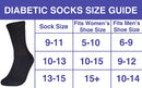 Diabetic Socks Men's & Women Crew Style Physicians Approved Circulatory Socks 3-12 Pairs